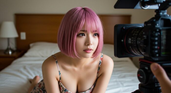 撮影される風俗嬢