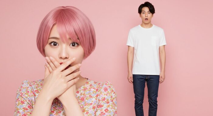 驚く風俗嬢と男性