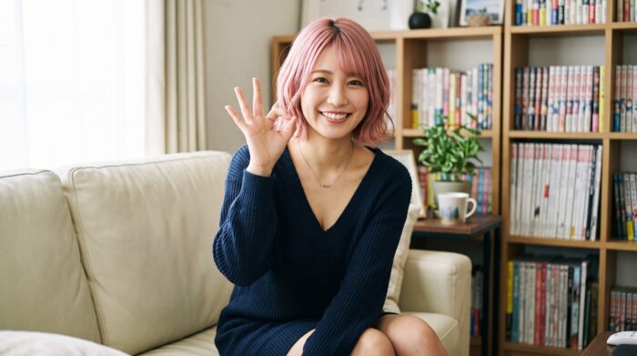 OKサインをする風俗嬢