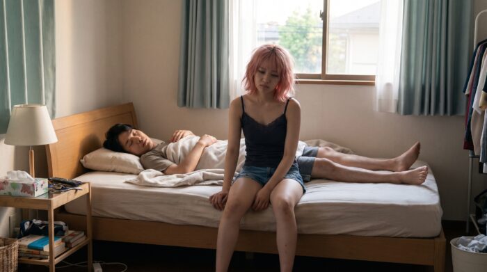 シックスナインに疲れる女性