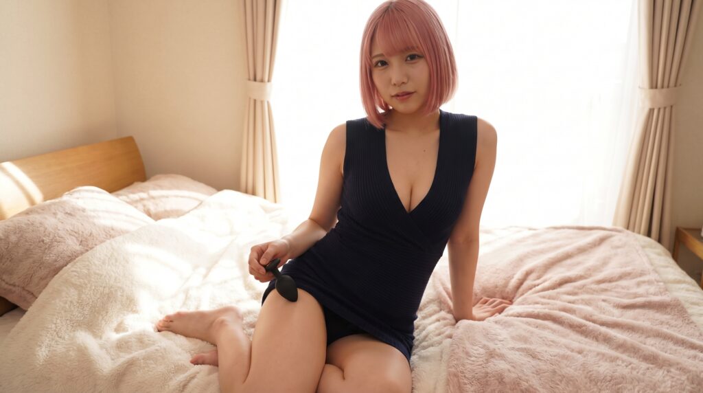 アナルプラグを持つ風俗嬢