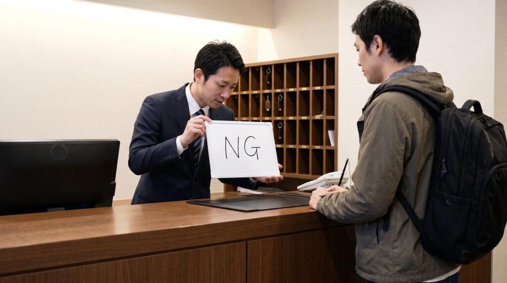 風俗の受付でNGを出される客